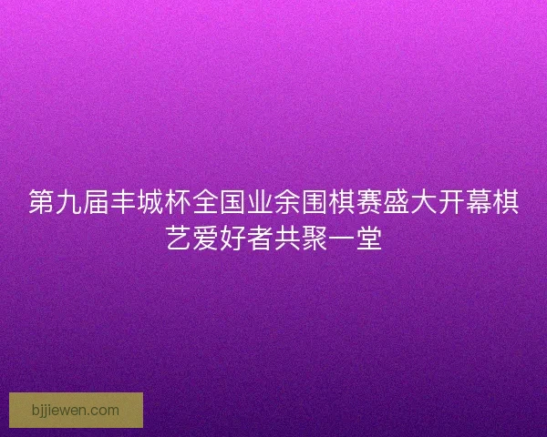 第九届丰城杯全国业余围棋赛盛大开幕棋艺爱好者共聚一堂